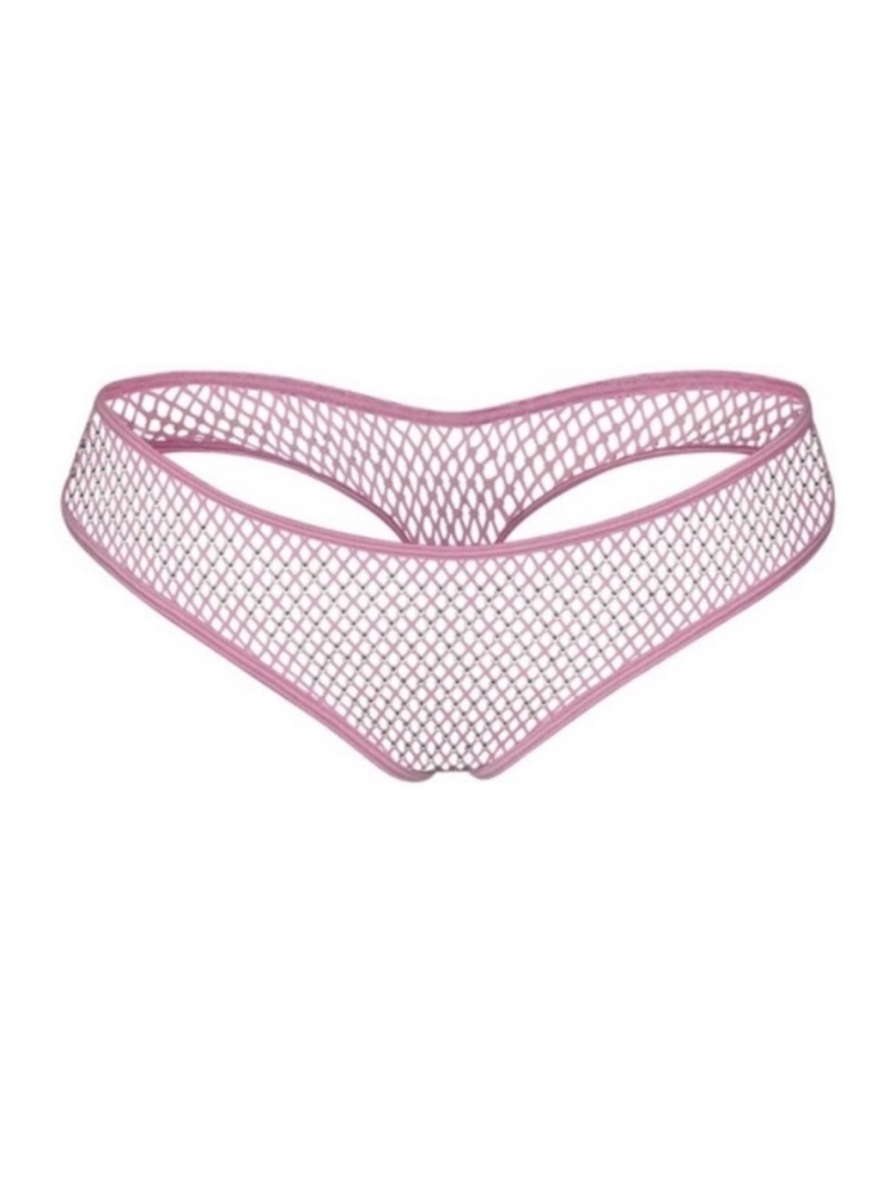 Skims x Swarovski Stretch Net Dipped Thong Crystals Bubble Gum Pink Small